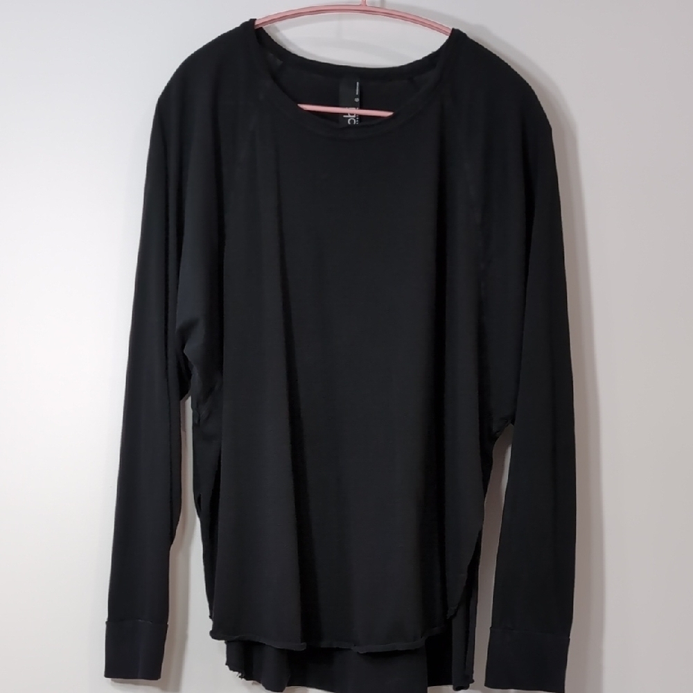bobi | 100% Cotton Black Long Dolman Sleeve Top Size XL
